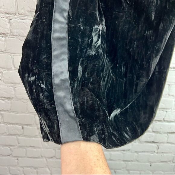 Vintage 80s Morgan TaylorCrushed Velvet Tuxedo Striped Pencil Skirt - Picture 3 of 10